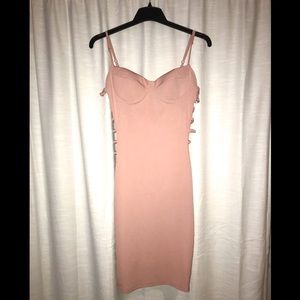 Blush strapped dress with open sides